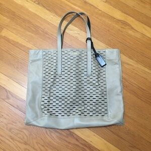 Joy Gryson Genuine Leather Grey Large Tote Bag